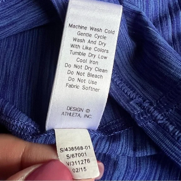 Athleta Chi Royal Blue Purple Tint Space Dye Racerback Athletic Tank Top, Small - Picture 7 of 9
